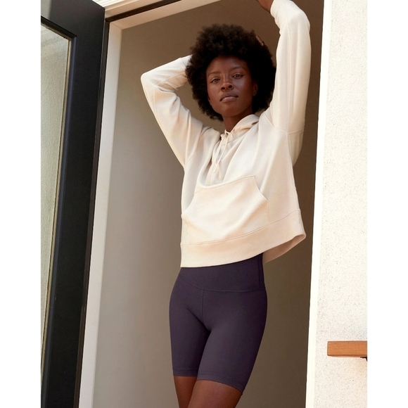 Everlane Hoodie Womens Sandstone Lightweight French Terry Pullover Sweatshirt - Picture 1 of 12